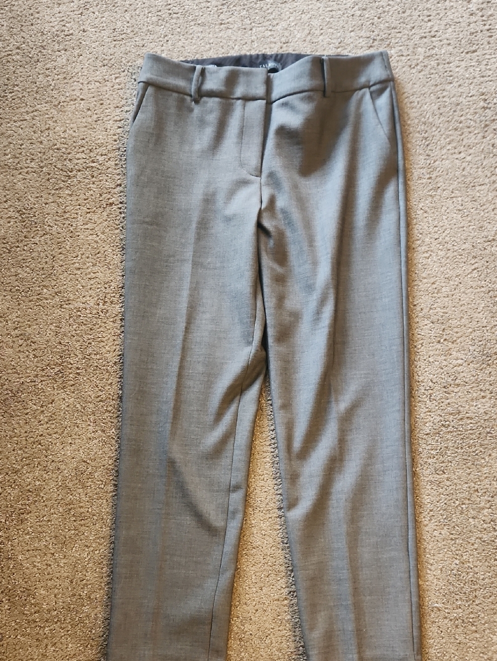 Talbots Light Gray Straight-Leg Dress Trousers